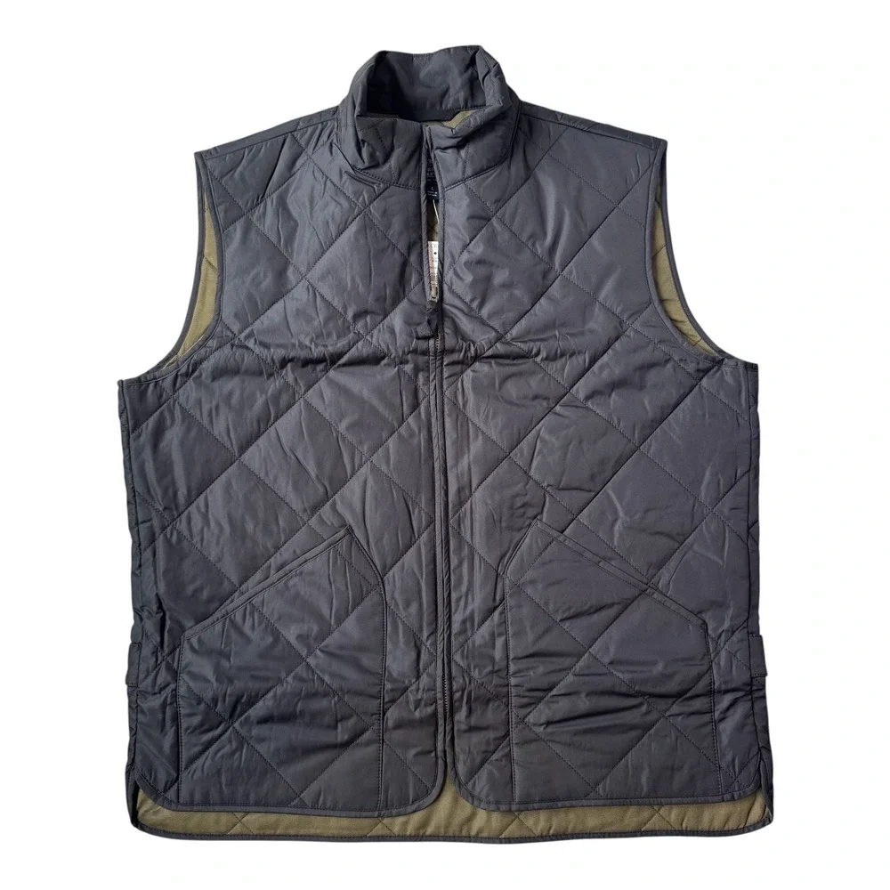 J.Crew Quilted Walker Vest Black Olive L NWT Men's Classic Fall Layering Utility